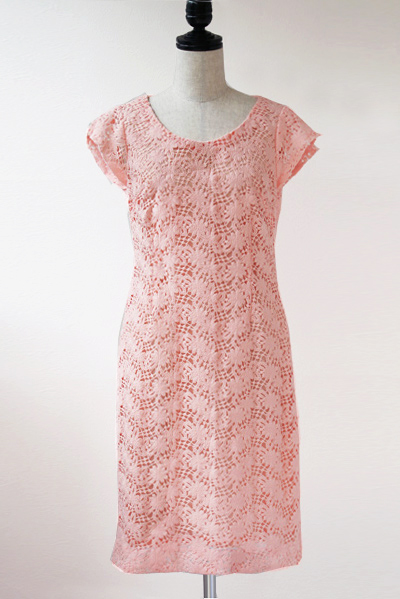 型紙通販 フレンチスリーブ、ストレートミニワンピース