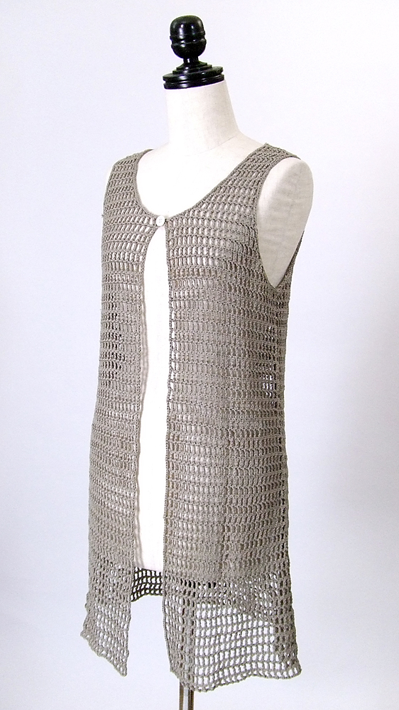 ニットベスト,手編み,側面