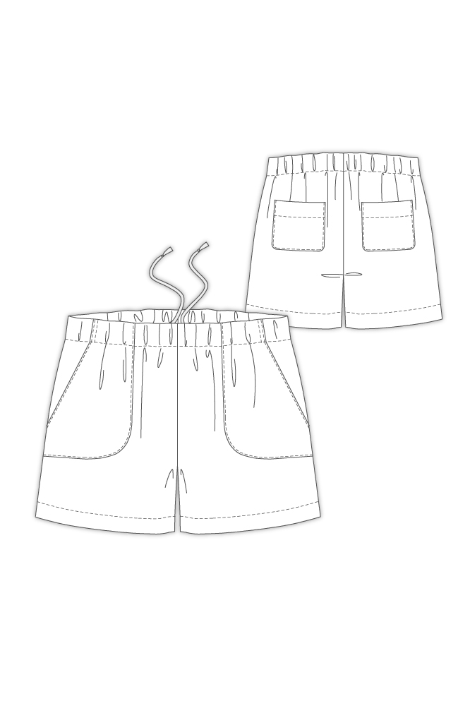 8Bridget ボックスプリーツ半袖付きワンピース 型紙通販 立体裁断