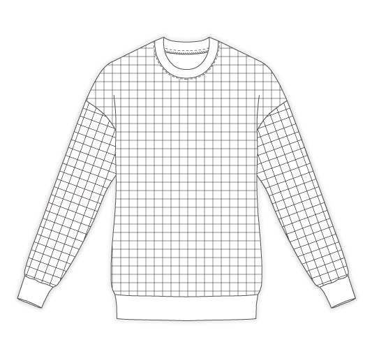 洋裁用型紙通販　型紙通販　LR70054 ドロップショルダー　ナローネックトレーナー　ダウンロード型紙　立体裁断