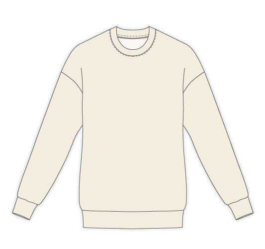 洋裁用型紙通販　型紙通販　LR70054 ドロップショルダー　ナローネックトレーナー　ダウンロード型紙　立体裁断