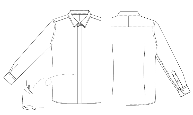 型紙通販　メンズシャツ　ダウンロード型紙　立体裁断